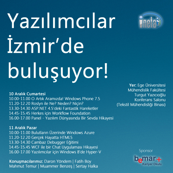 Yazılımcılar İzmir’de Buluşuyor! etkinlik afişi